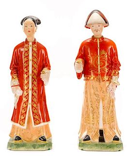 Pair of Chinoiserie Nodding Porcelain Figurines