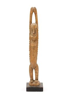 Dogon Carved Wood Figural Statue "Nommo"