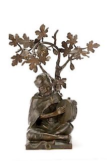 Jean Jules Frere, Orientalist Figural Bronze Lamp