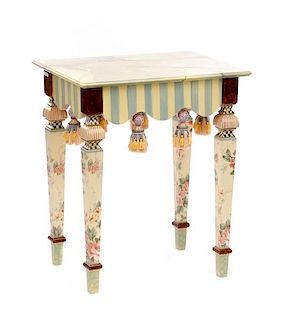 MacKenzie-Childs Side Table "Marble Collection"