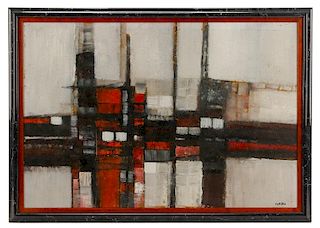 Paul Chelko, "Linear Abstraction", Oil on Board
