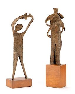 Two Modernist Figural Metal Sculptures