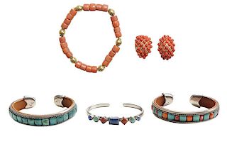 Coral and Turquoise Jewelry Group