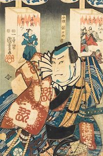 Utagawa Kuniyoshi, (1797-1861), Honcho Nakamura Utaemon IV as Honcho-maru Tsunagoro