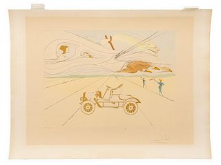 Salvador Dali, "L'automobile", Hommage a da Vinci