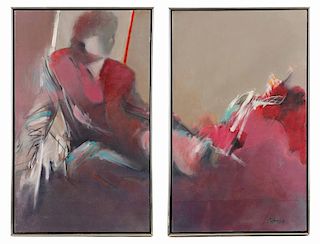 Carole Connely, "Diptych - Reclined Figure," 1984