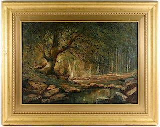 Anthony Thieme, 1944 "Woodland Landscape" O/C