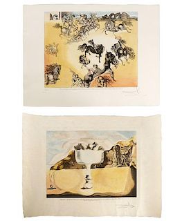 Collection of 2 Lithographs After Salvador Dali