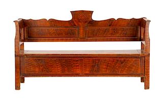 Painted Faux Woodgrain Sheraton Style Bench