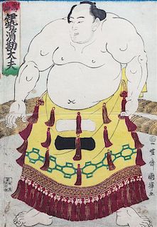Utagawa Kuniteru II (Kunitsuna II), (1830-1874), depicting a sumo wrestler