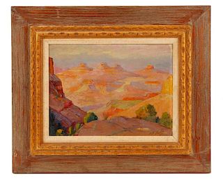 B.D. Betts Oil on Board Grand Canyon Landscape