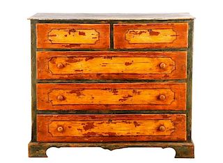 American Rustic Painted Pine Dresser