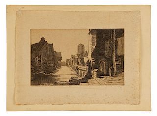 Frederick Landseer Griggs, "The Ford", Etching