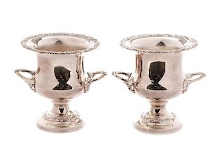 Pair of Silverplated Wine or Champagne Coolers
