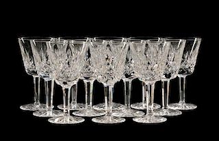 Set of 12 Waterford Crystal Lismore Claret Wines
