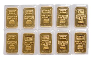 Ten Credit Suisse One-Ounce Gold
