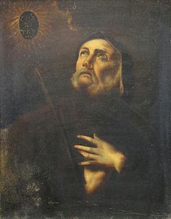 19th C. Oil on Canvas / Board "Saint in Ecstasy".