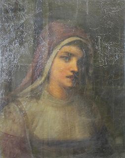 Initialed G.F. 19th C. Oil on Canvas. Portrait of