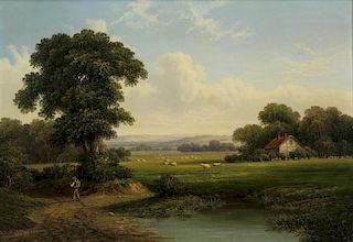 WILLIAMS, Water H. Oil on Canvas. Country Path