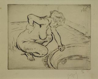 LEGRAND, Louis. Drypoint Etching "Bather".