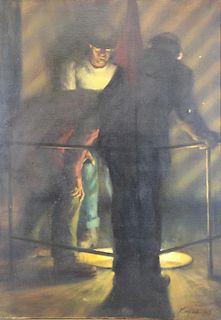 KUZMA, Stephen. Oil on Canvas "The Man Hole" 1965