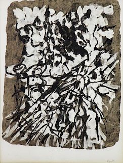 RIOPELLE, Jean-Paul. Color Lithograph. Untitled.
