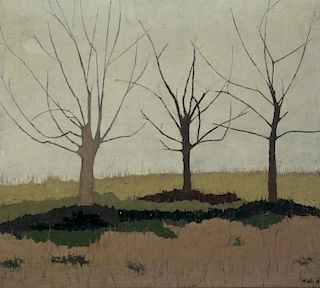 MINTZ, Raymond. Oil on Canvas/Board. Three Trees,