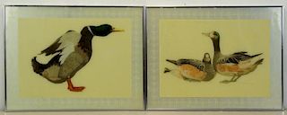 SAALBURG, Allen. Two Reverse Glass Duck Prints.
