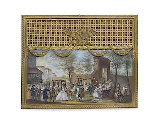 A Continental Miniature Painting, Height of painting 4 1/4 x width 8 1/2 inches.