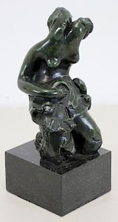 After ARCHIPENKO. Patinated Bronze "Femme Assise".