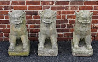Lot of 3  Antique Portland Foo Lions.