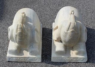A Pair of Marble Elephants.