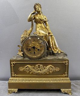 A Gilt Bronze Neoclassical Clock