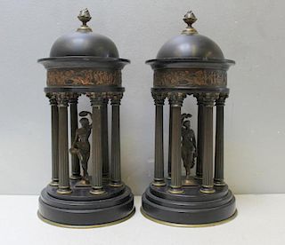 A Pair Of Grand Tour Temple Bronzes