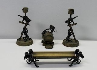 Antique Austrian Gilt and Patinated Bronze Desk