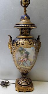 Sevres Bronze Mounted Porcelain Urn as a Lamp.