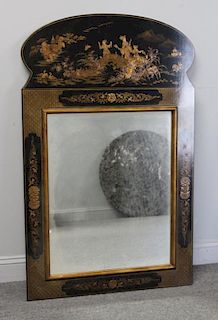 Chinoiserie Decorated and Lacquered Mirror.