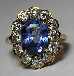 JEWELRY. Sapphire, Diamond, and 14kt Gold Cocktail