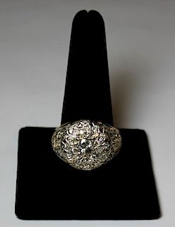 JEWELRY. Men's 18kt Gold and Diamond Ring.