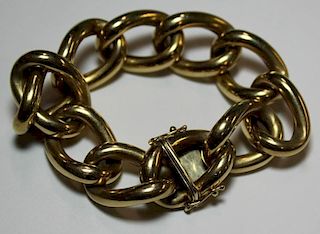 JEWELRY. 14kt Gold Chain Link Bracelet.