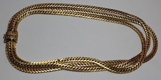JEWELRY. Italian Uno-A-Erre 14kt Gold Multi-Chain
