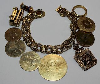 JEWELRY. 14kt Gold Charm Bracelet.