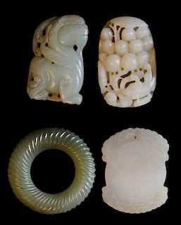 Two Carved Jade Toggles, Carved