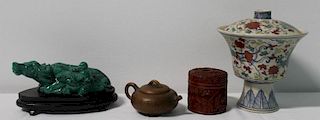 Antique Asian Lot To Inc a Finely Carved