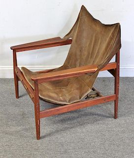 Midcentury Hans Olsen; Viska Mobler Sling Chair.