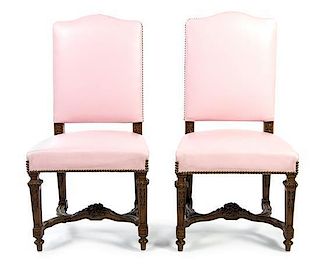 A Pair of French Provincial Mahogany Side Chairs, Height 41 1/4 inches.