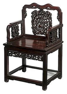 Antique Chinese Carved Hardwood