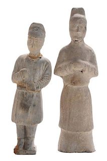 Two Antique Ceramic Standing Tomb