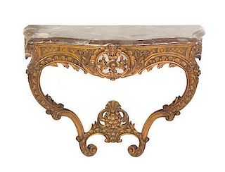 A Louis XV Style Fruitwood Console Table, 20TH CENTURY, Height 33 1/2 x width 47 x depth 21 inches.