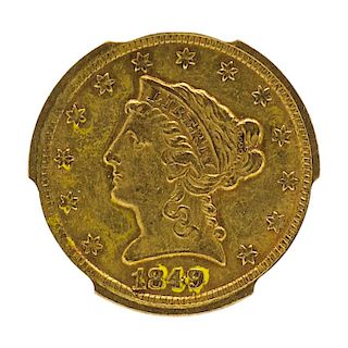 U.S. 1849-D LIBERTY $2.50 GOLD COIN